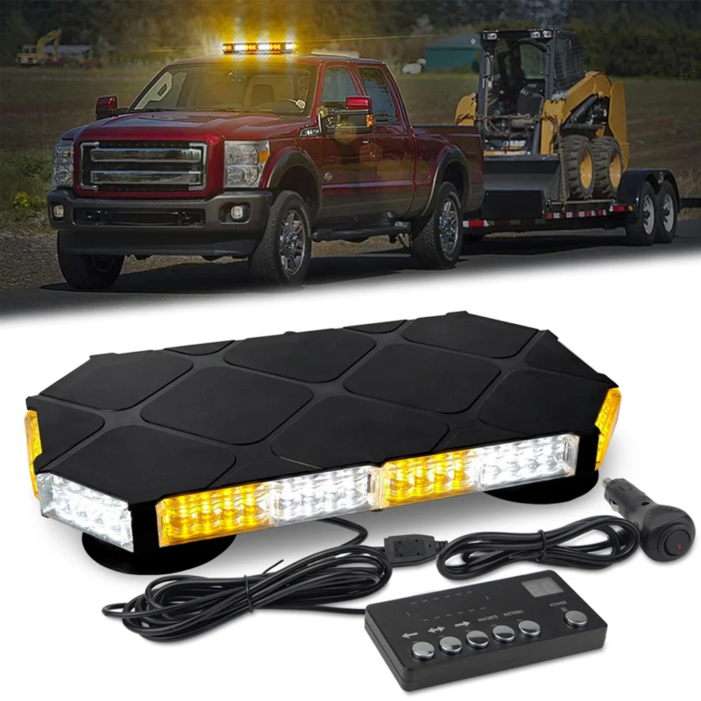 

Автомобильная сигнальная лампа 56 светодиодный стробоскоп на крыше с контроллером для грузовика, скорой помощи, снегоочистителя, магнитное крепление, аварийные огни безопасности