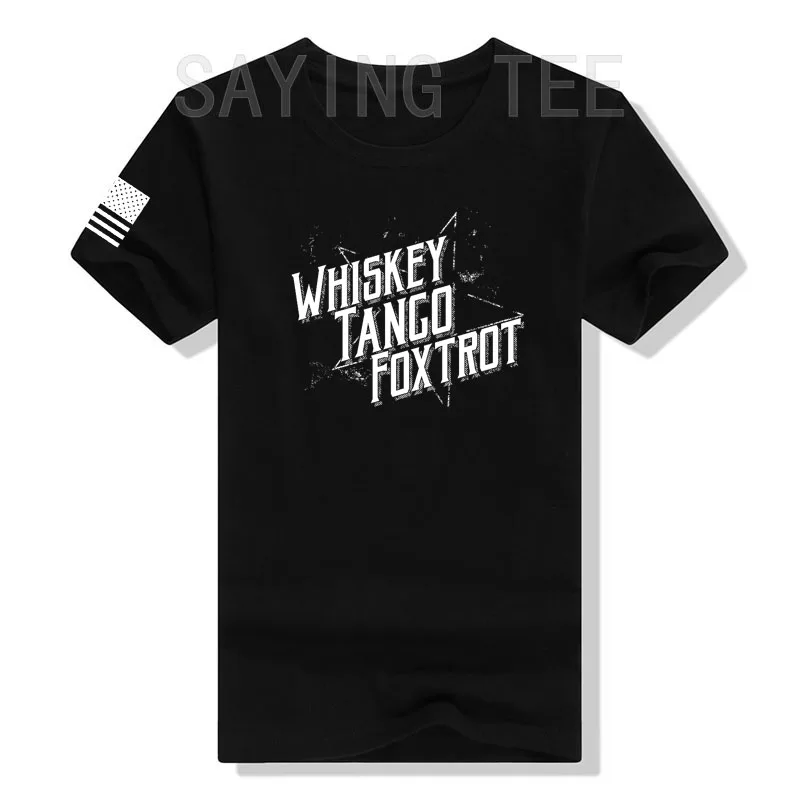 Whiskey Tango Foxtrot II Men\'s Fashion T-Shirt Military Veteran Patriotic Tee Top American Proud Graphic Outfit Dad Husband Gift