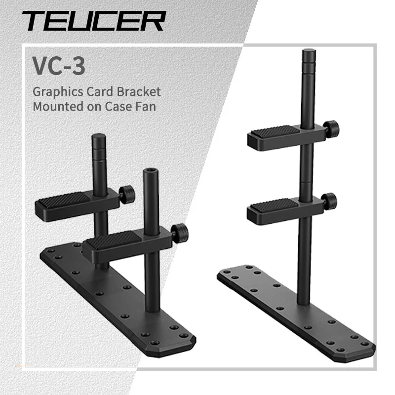 TEUCER VC-3 wspornik karty graficznej ze stopu aluminium akcesoria do obudowy komputera uchwyt karty graficznej dla wentylatorów 12/14cm