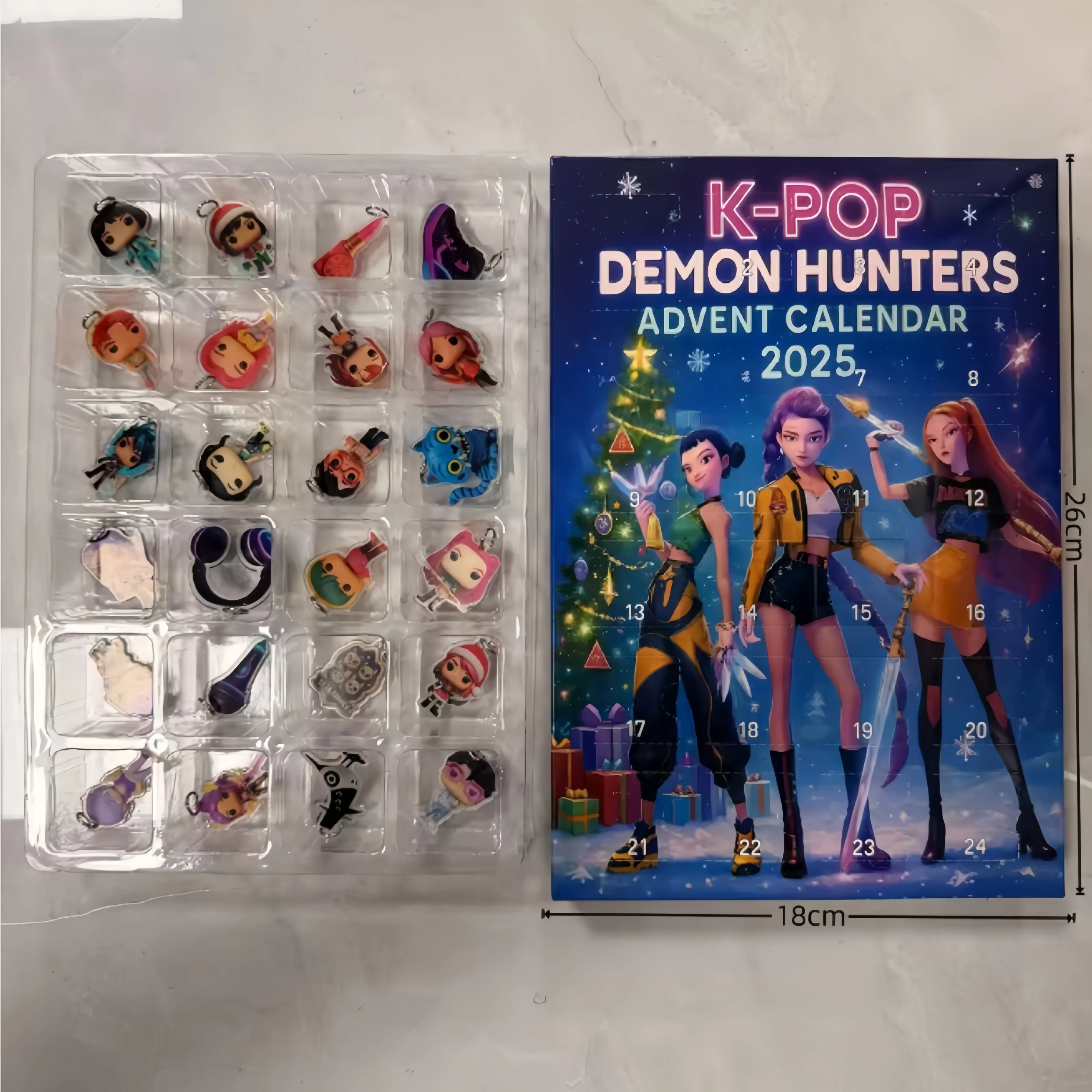 2025 جديد Kpop شيطان الصيادين سلسلة تقويم القدوم هدايا عيد الميلاد 24 يوما العد التنازلي التقويم مضحك هدية الأطفال حفلة عيد ميلاد
