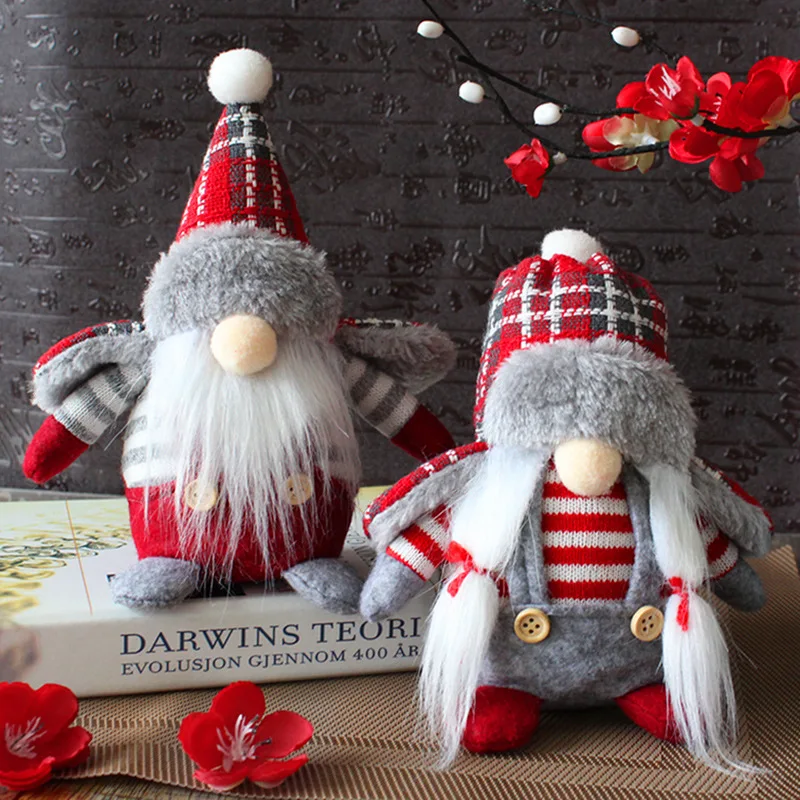 Christmas Faceless Doll Handmade Soft Plush Gnome Elf Toy Standing Christmas Doll Home Xmas Decoration New Year Gifts For Kids