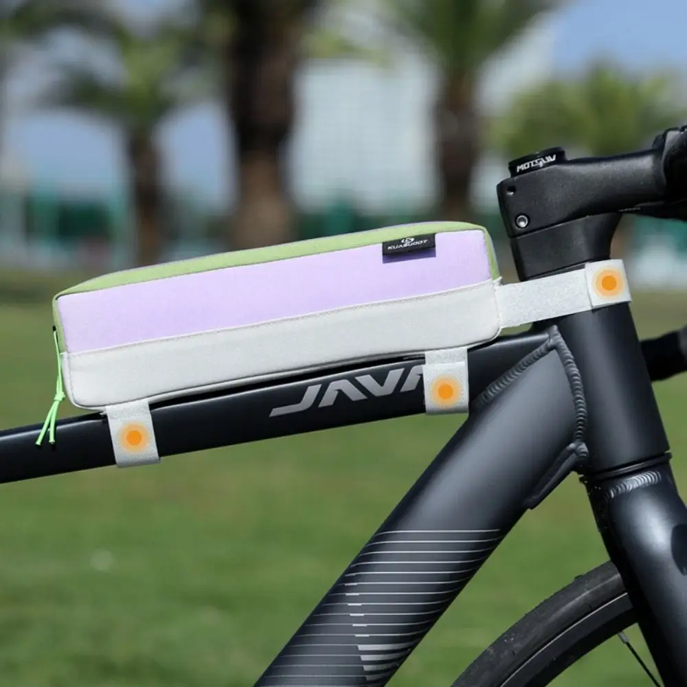 Polyester Bike Top Tube Bag Waterproof Lightweight Bike Front Beam Bag Adjustable Large Capacity Bicycle Frame Pouch