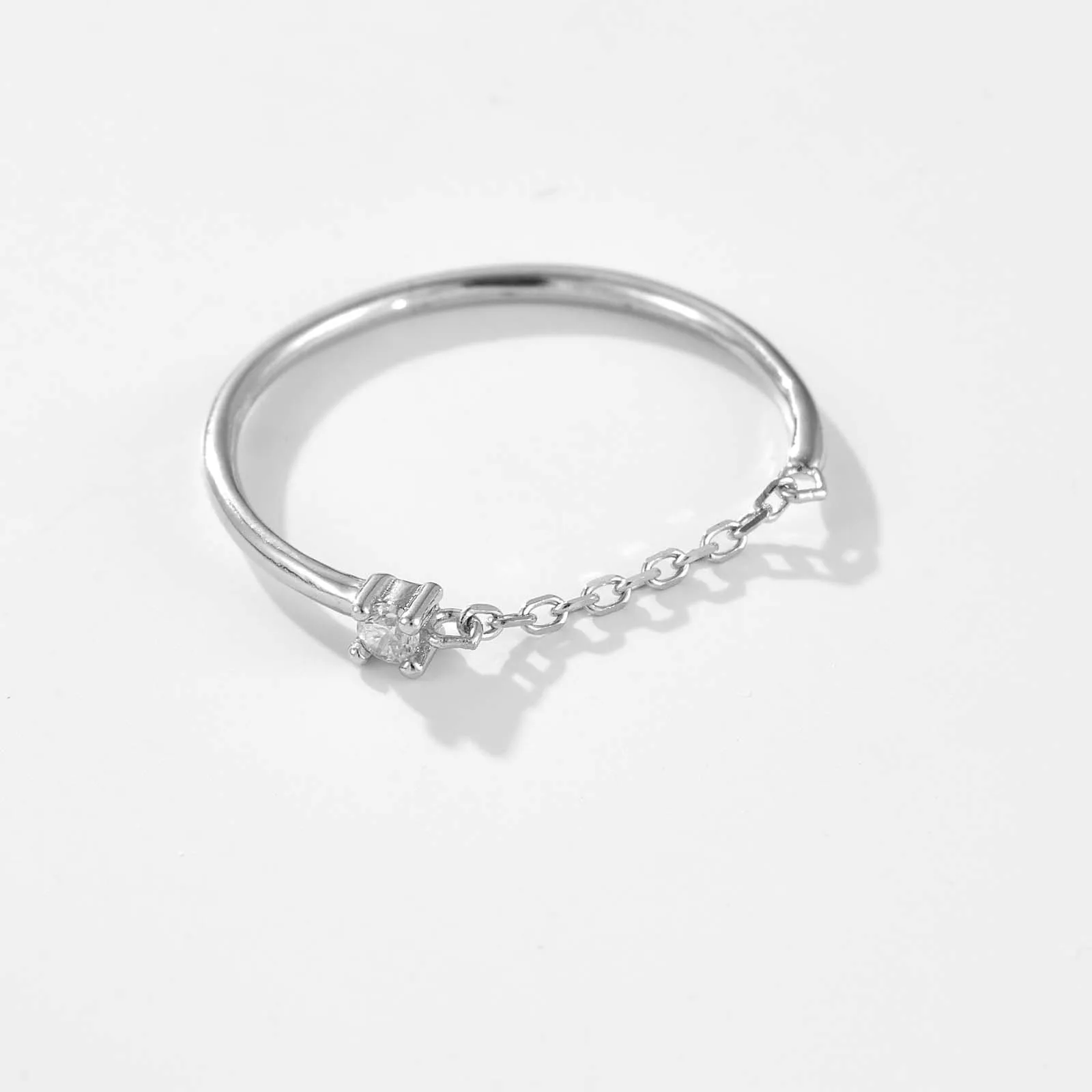 ANDYWEN 925 Sterling Silver Gold Chain Rings Nia Tiny Slim Rings Women Rock Punk Wedding Luxury Party Slim Jewelry Gift Round — zdjęcie 4