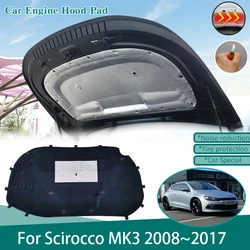 Car Heat Insulation Cotton For Volkswagen VW Scirocco MK3 2008~2017 Engine Hood Pad Sound Mat Cover Accessories 2009 2010 2015