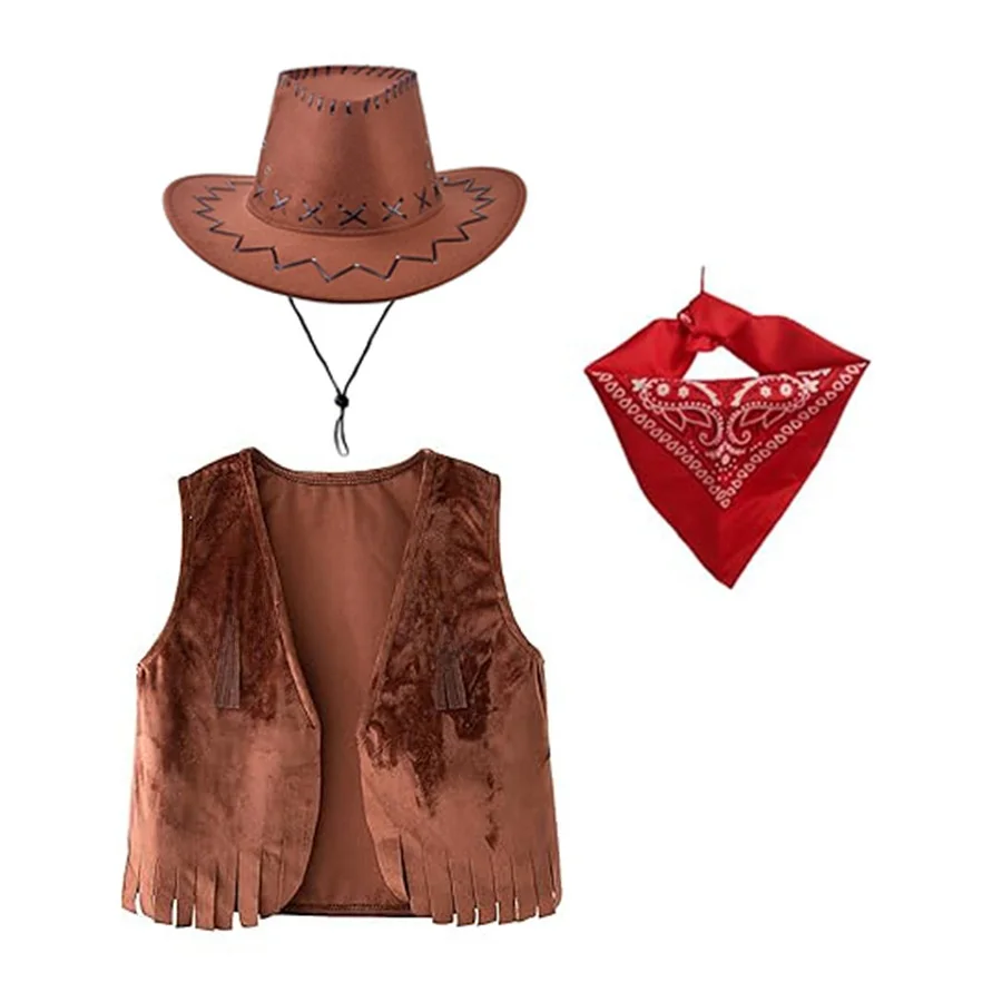 Costume da cowboy occidentale per bambini Gonna Role-plang Festival Par ex loween Cosplay Fem Versione M Versione