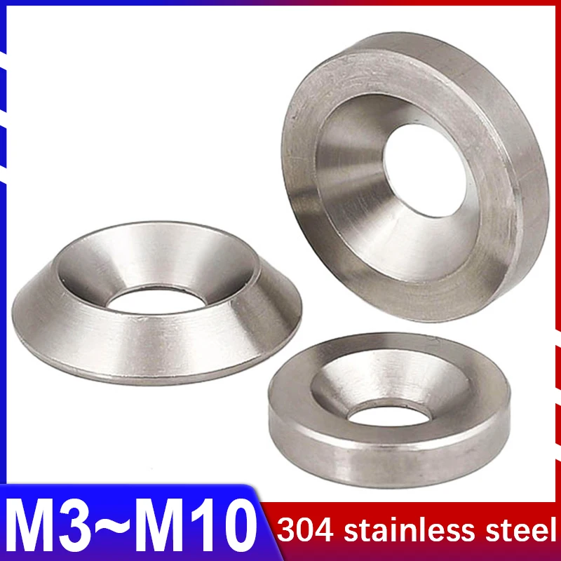 M3M4M5M6M8M10 Tapered Fisheye Gasket,Concave-convex Tapered Gasket,Solid Gasket Decorative Countersunk Screw 304 Stainless Steel