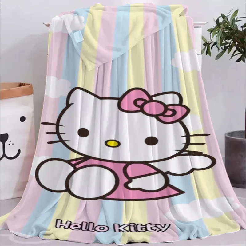 

Студенческий плащ Sanrios Hello Kittys, милая накидка, шаль для сна, повседневное одеяло, модное комфортное простое принт, креативные мягкие элитные подарки