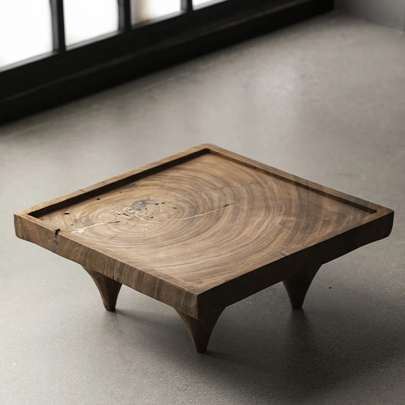 Coffee table small tea table wabi-sabi wind household tea dry brewing table creative solid wood small tea table