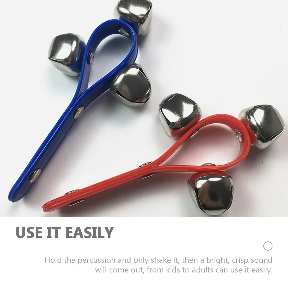 

2Pcs Educational Hand Percussion Instrument Premium Plastic Metal Material for Kids Kids Handbell Toy Portable Hand Bell