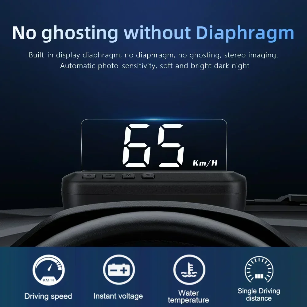 Smart Head Up Display OBD2 GPS sistema di direzione del tachimetro digitale proiettore tachimetro tensione dell\'acqua allarme di sicurezza Turbo