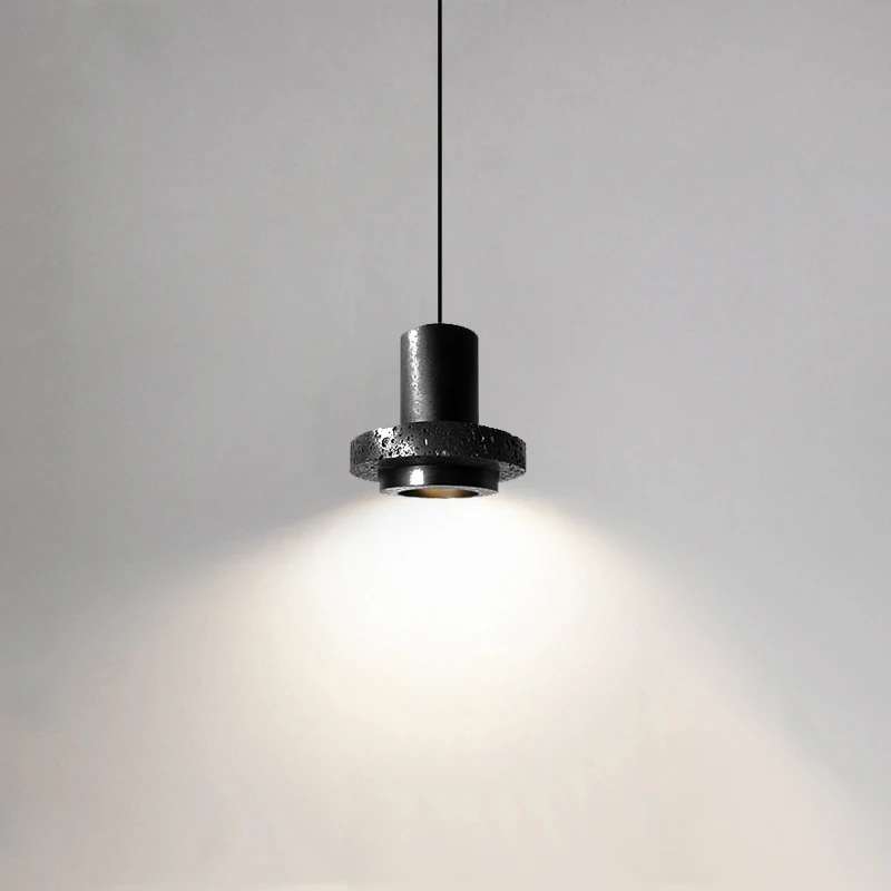 New Individualized Black Stone Small Chandelier Modern Quiet Style Bedroom Bedside Droplight Restaurant Bar Led Pendent Lamp