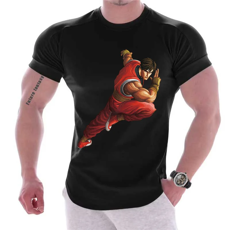 

Baroque Shagat Street Fighter men's short sleeve T-shirt black round neck plus size top short sleeve game specially purchased