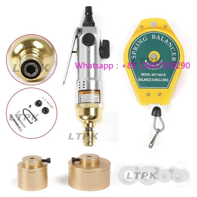 Small handheld portable pneumatic screw tool PET pla-stic bottle sealing screw capping machine