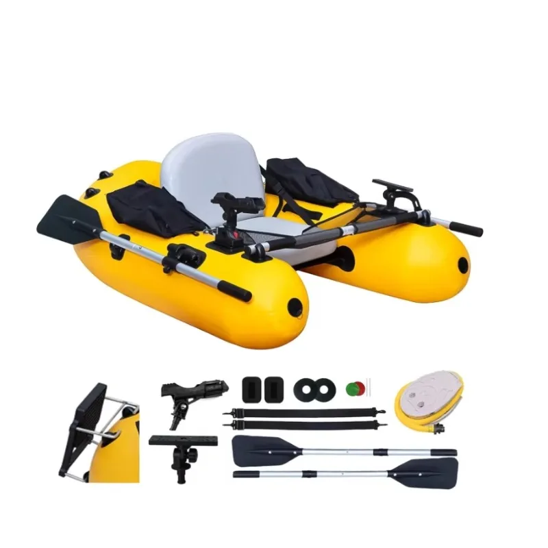 DWF Fishing Boat Inflatable Rafts Pontoon Float Tube With Adjustable Backpack