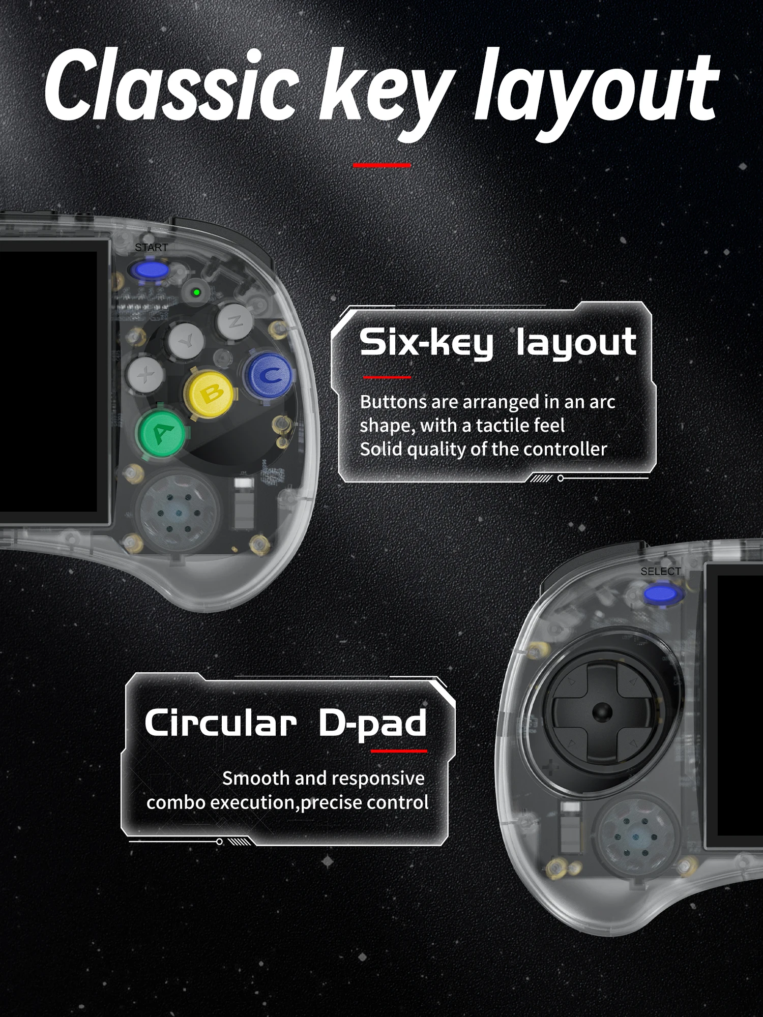 ANBERNIC RG ARC-S/RG ARC-D Retro Handheld Game Console 4.0" Six Button Design Gaming Console Support Wired Handle HD-compatible - Image 3
