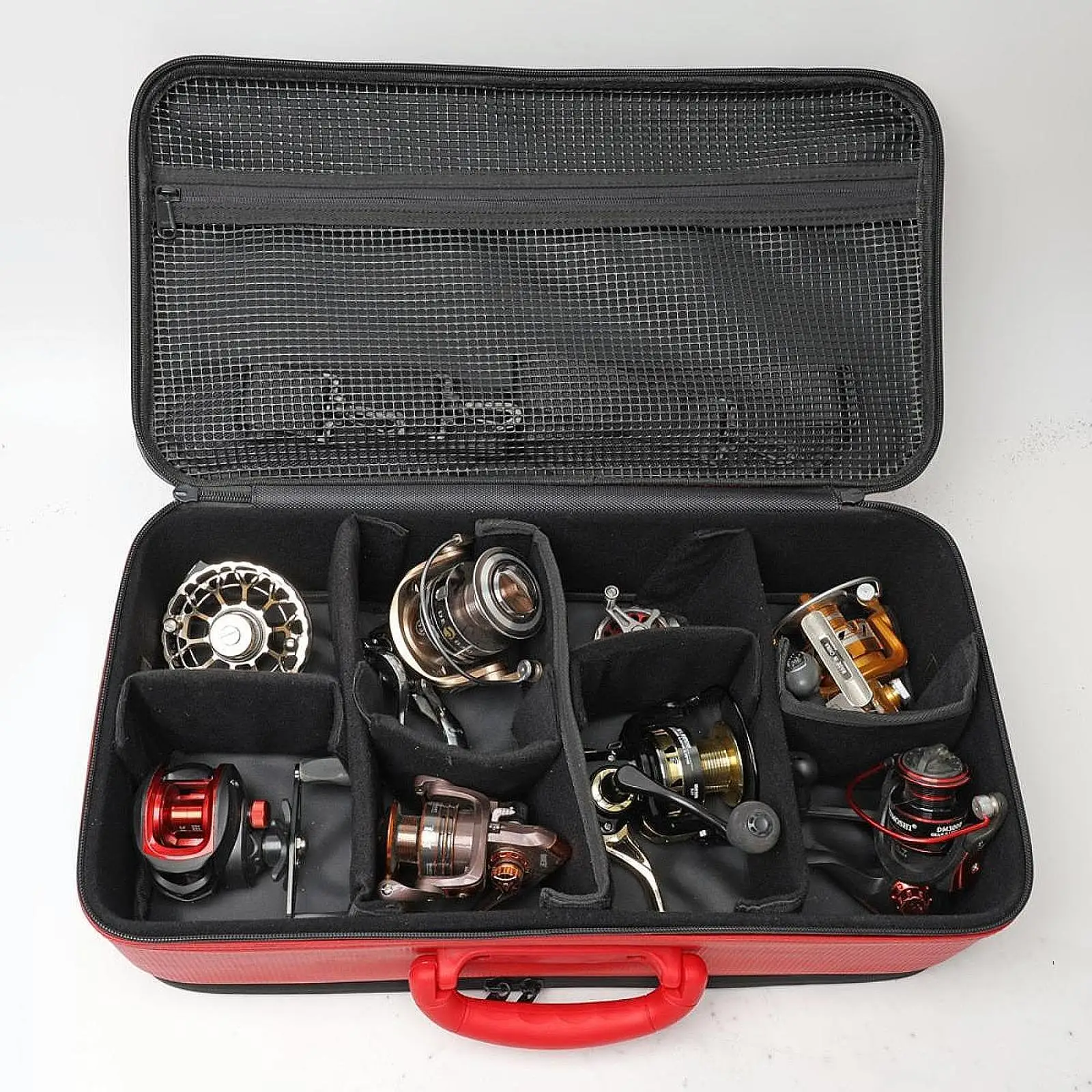

Hard PC Fishing Reel Case Protective Organizer Box for Boat & Car Large Capacity 20x10.2x6.3inch Versatile Holds 6-8 Reels