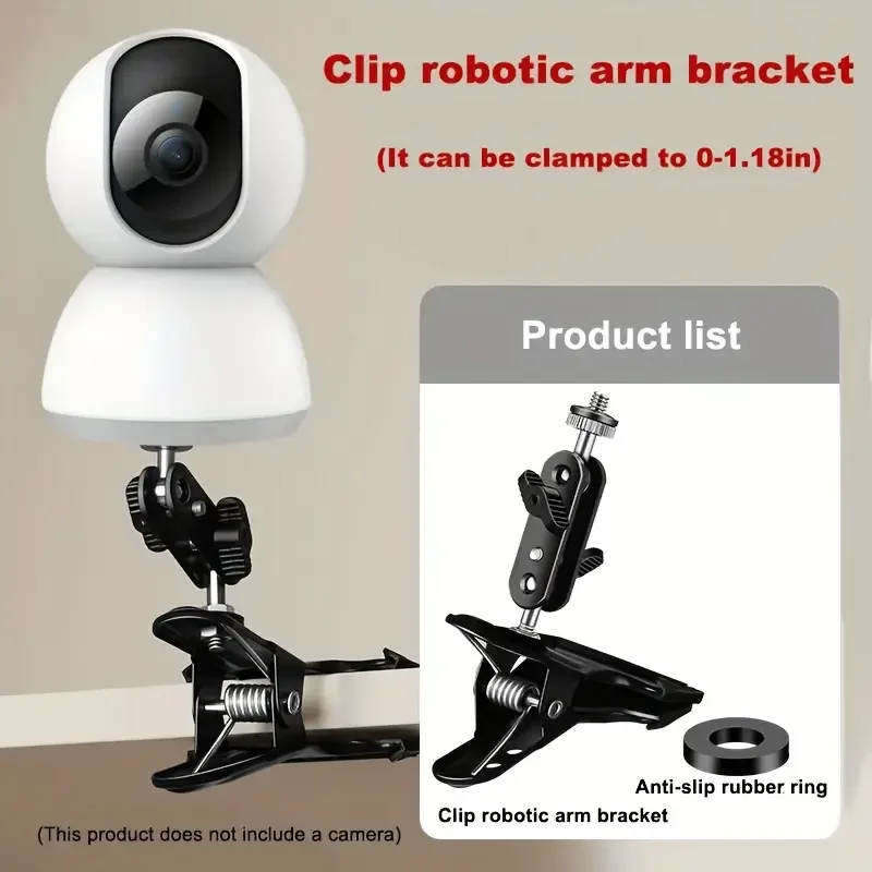

Indoor Hose Monitoring Camera Mounting Bracket For Crib Curtain Rod Installation Clip For Surveillance Camera Base