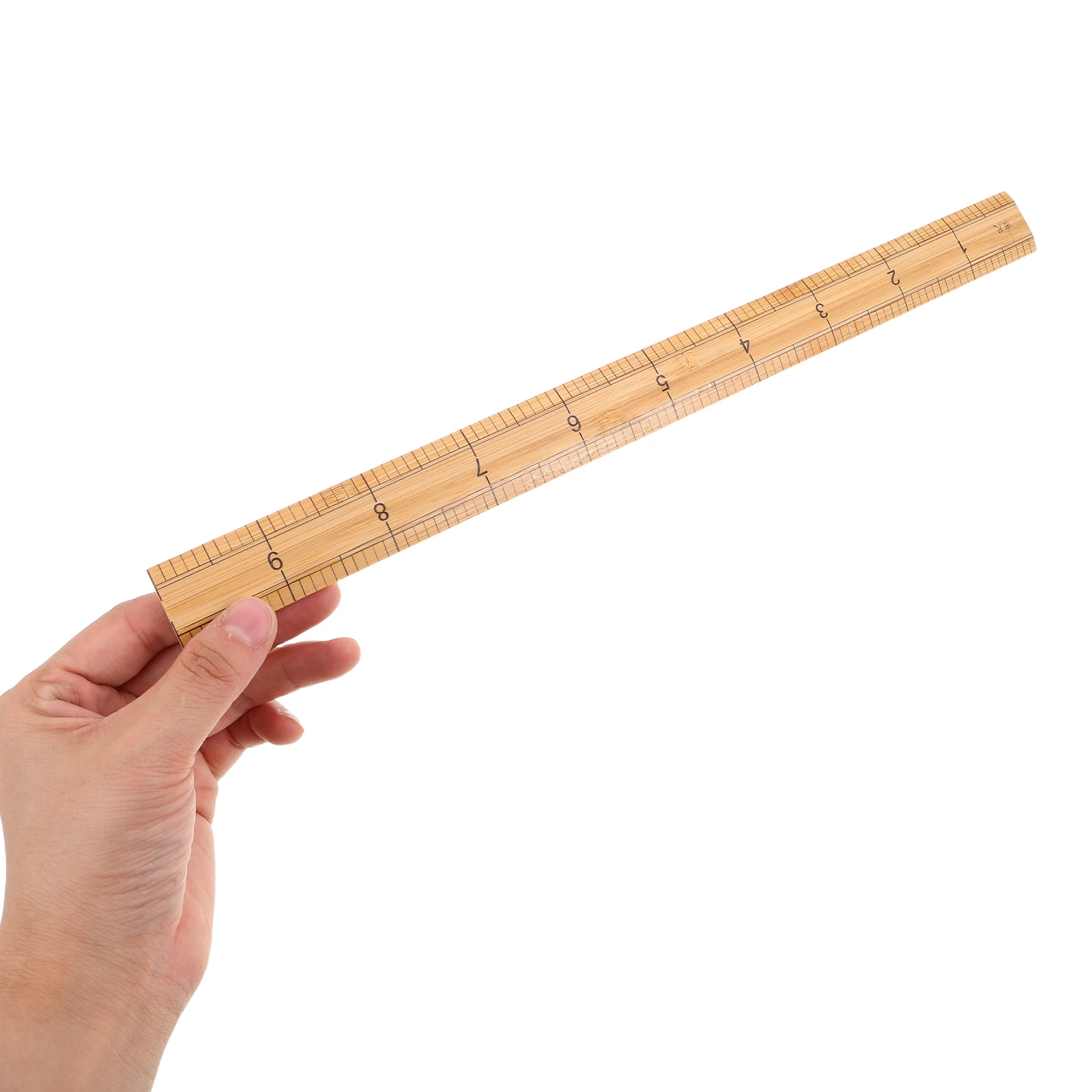 

2 шт. бамбуковая швейная линейка, двусторонняя шкала, точный измерительный инструмент для изготовления одежды, стеганые швейные аксессуары 33 см