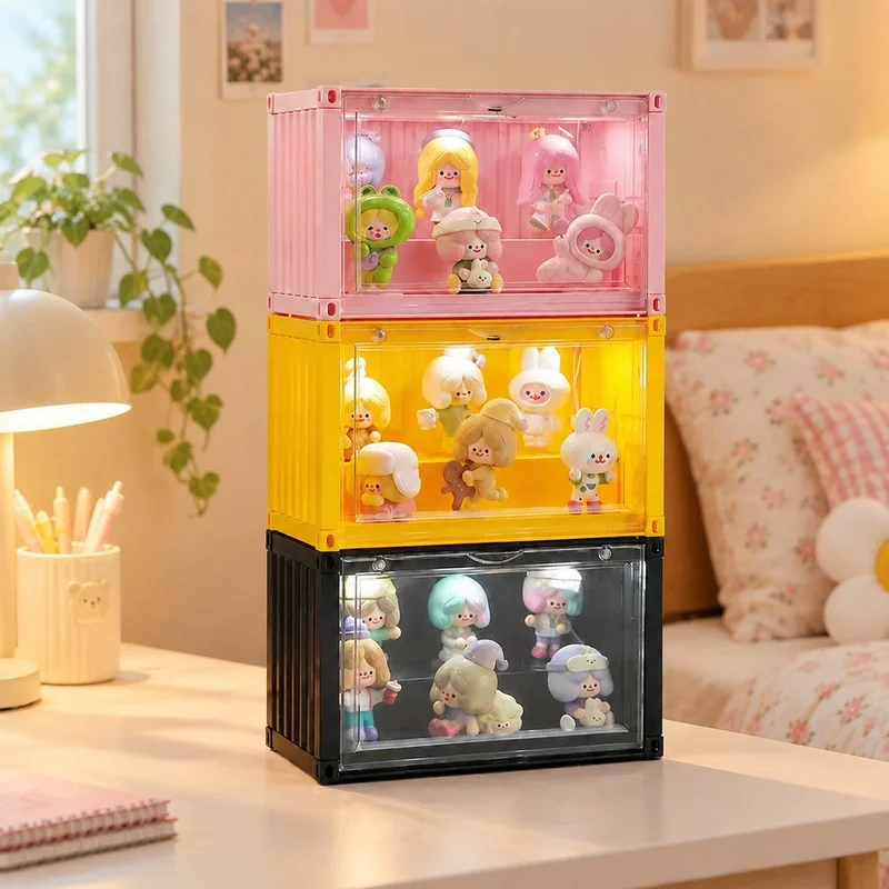 Clear Acrylic Display Case for Action Figures, Dustproof and Stackable Organizer, Dimensions 23.2x12.2x14.3cm