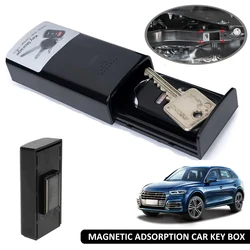 Magnetic Key Box Durable Black Plastic Key Cases with Strong Magnets Hide Key Holder Safe Emergency Key Box Anti-Rust Key Holder