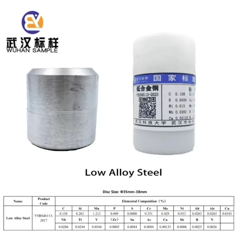 Wuhan Sample YSBS46113-2017 Certified Reference Material (CRM) for Spectroscopic Analysis Low Alloy Steel 3-Year Warranty OEM