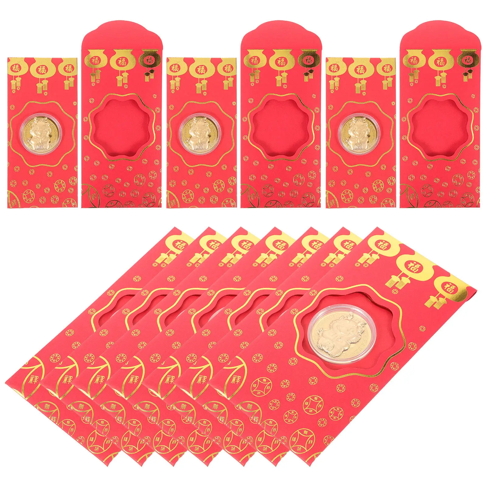 

10Pcs Red Envelopes Spring Festival 2024 Chinese Style Lucky Money Wrappers Gift Packets for Lunar New Year Red Envelope