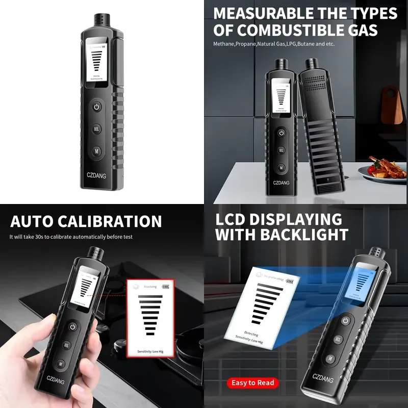 Measurement Range 50ppm~1000ppm Combustible Detector Tester with Sound and Light Alarm