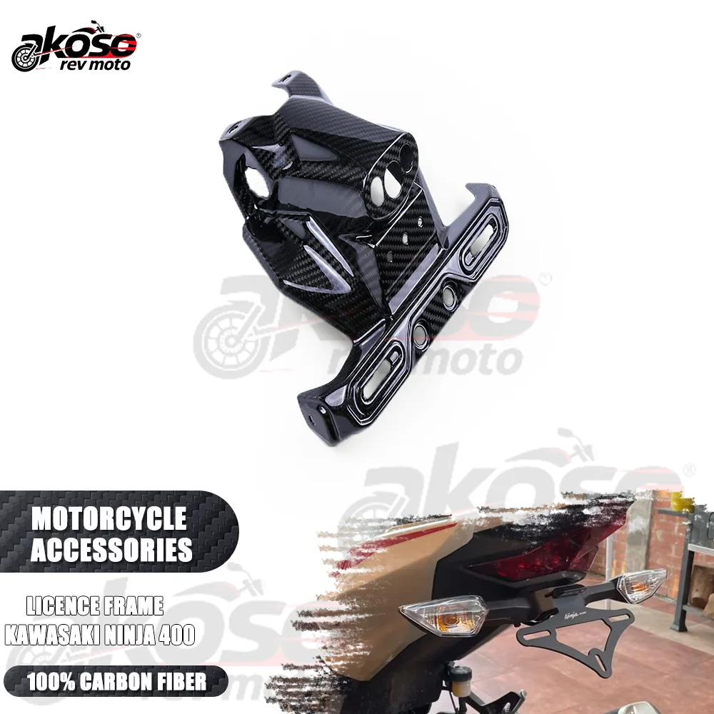 

Pure 3K Carbon Fiber Licence Frame Rear Panel Bracket Tail Frame Fender Motorcycle Modified For Kawasaki Ninja 400 EX400 Z400