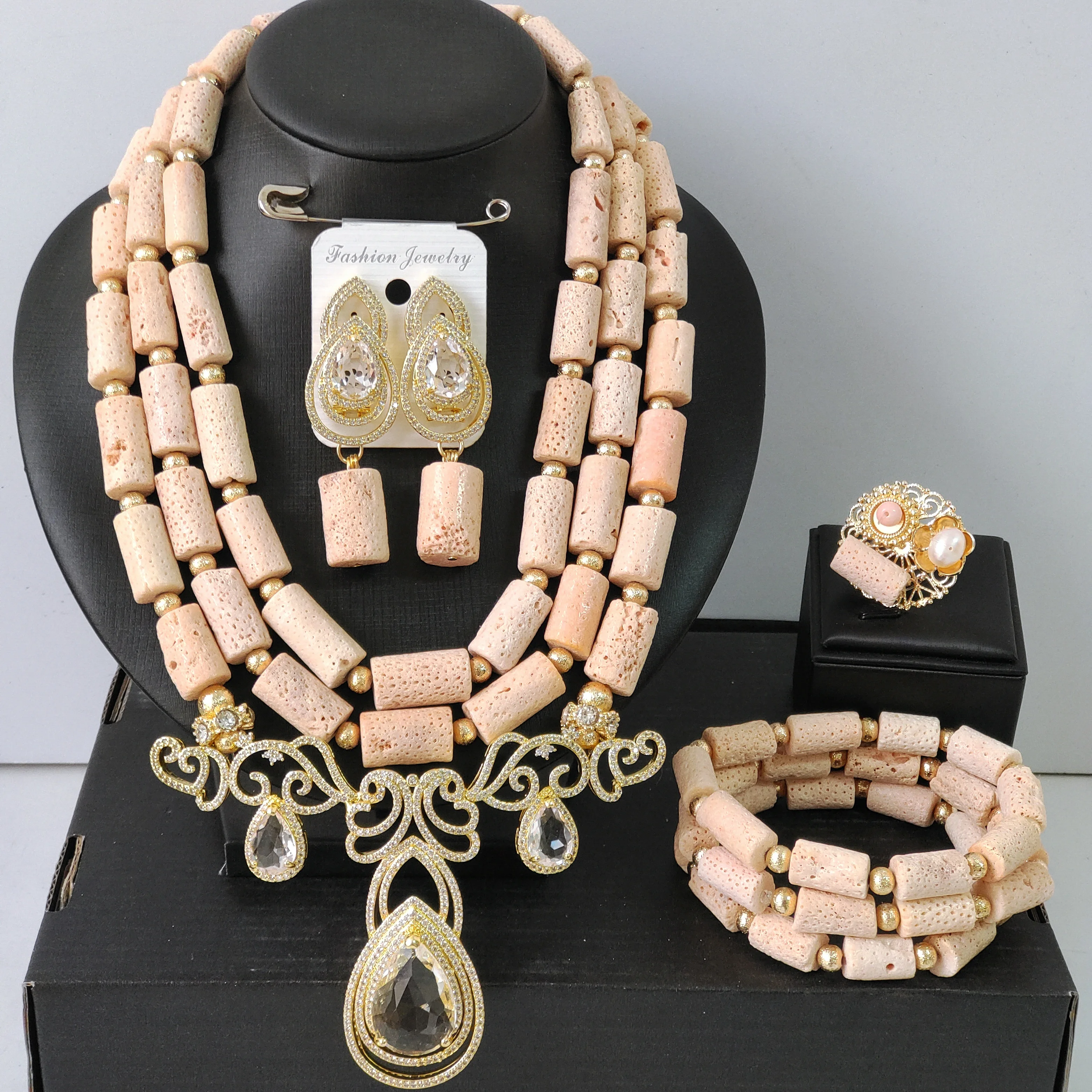 

Nigerian Wedding Coral Bead Bride Necklace Sets African Bridal Jewelry Sets 2026