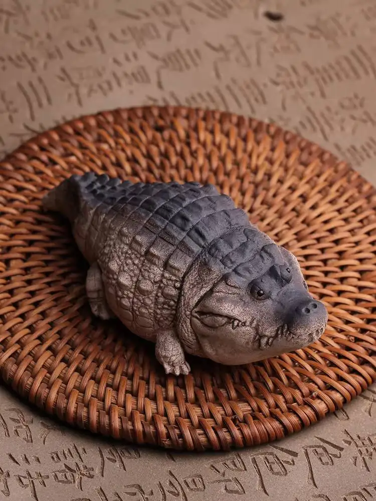 Yixing Purple Clay Pet Figurine Crocodile Business Finance Big Fish Premium Can Be Kept As A Table Decoration Small Animal Tea