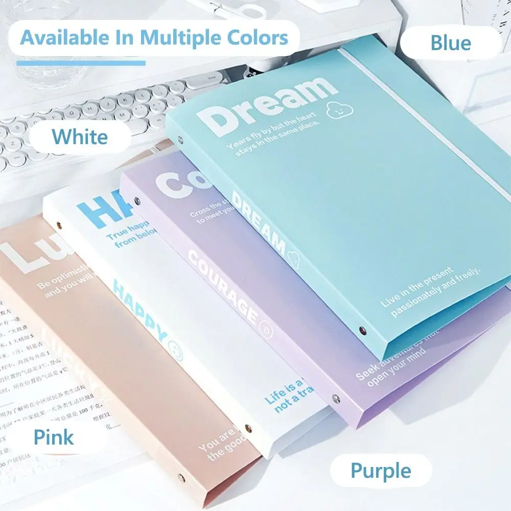 

Simple Loose Leaf A4 File Folder Transparent Detachable Data Book Students Stationery Exam Paper Storage Bag Gift