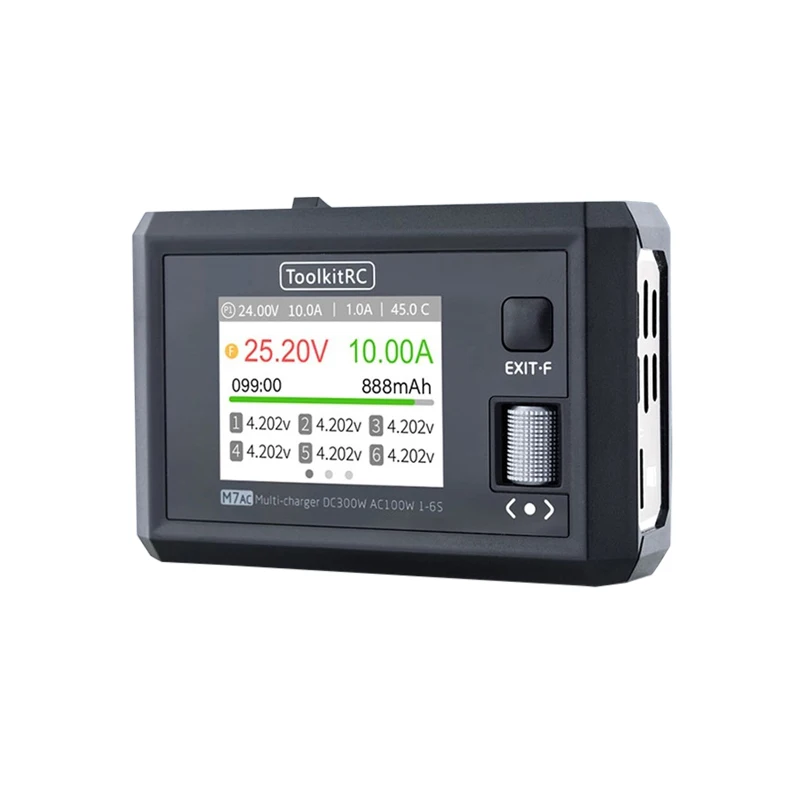 New ToolkitRC M7AC 100W AC/300W DC Input XT60 XT30 Output 2-6S Lithium Battery Balance Charger for Model Aircraft Drone Charging