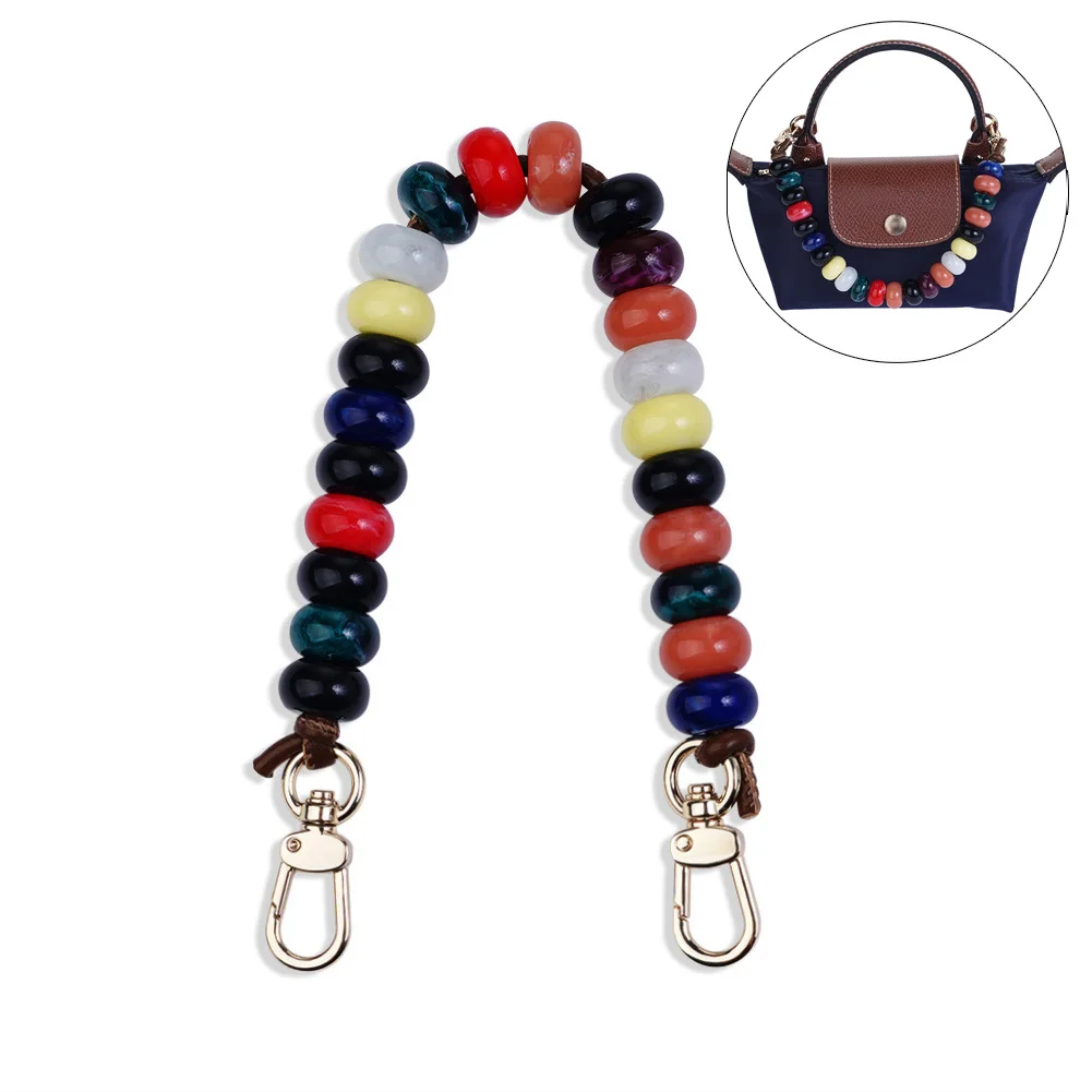 

Colorful Beaded Decorative Chain for Longchamp Mini Bags Into Colorful Handheld Non Destructive Modification handbag Straps