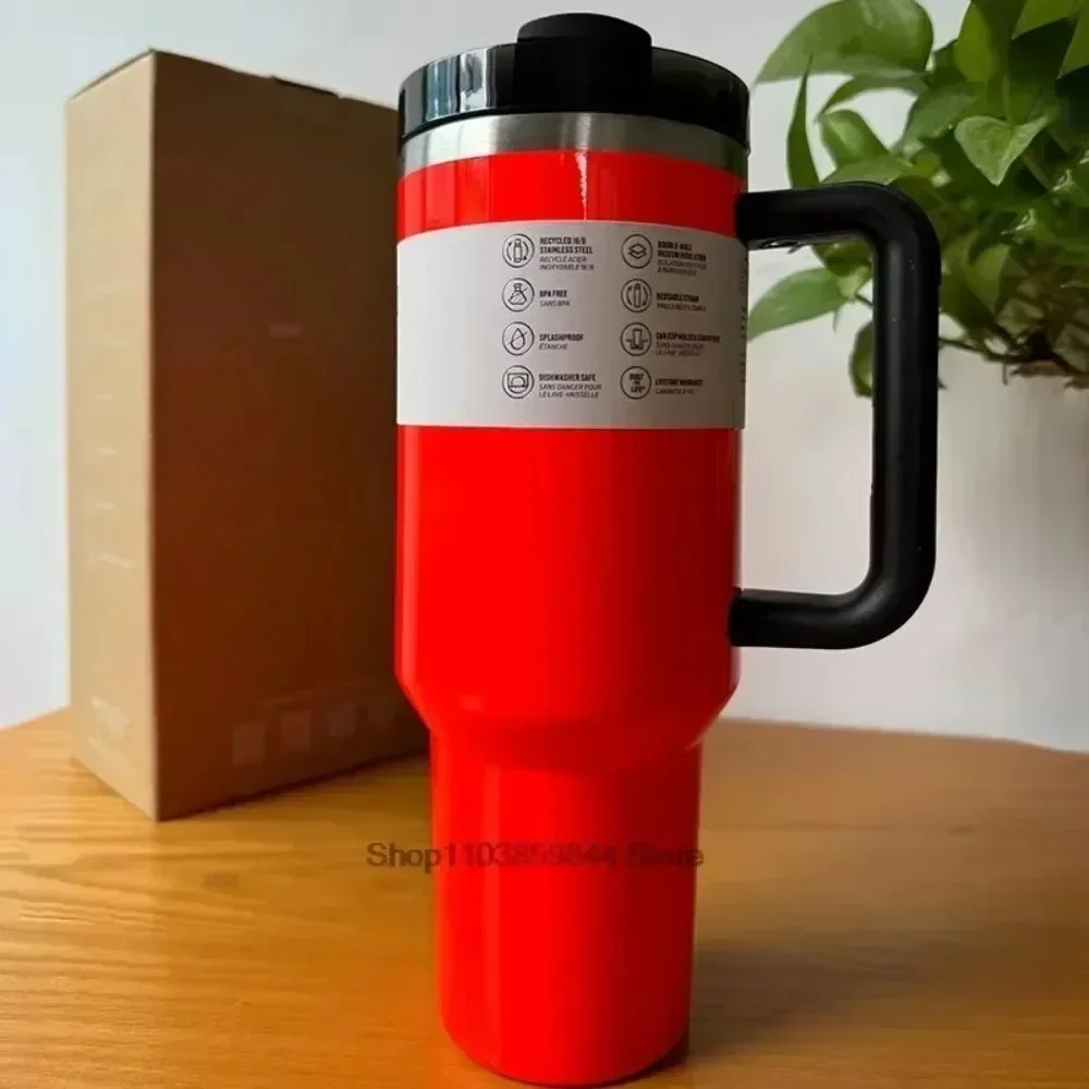 

New High-Quality 40oz Stainless Steel Insulated Car Cup Coffee Cup With Straw Portable Large Capacity Travel Cup