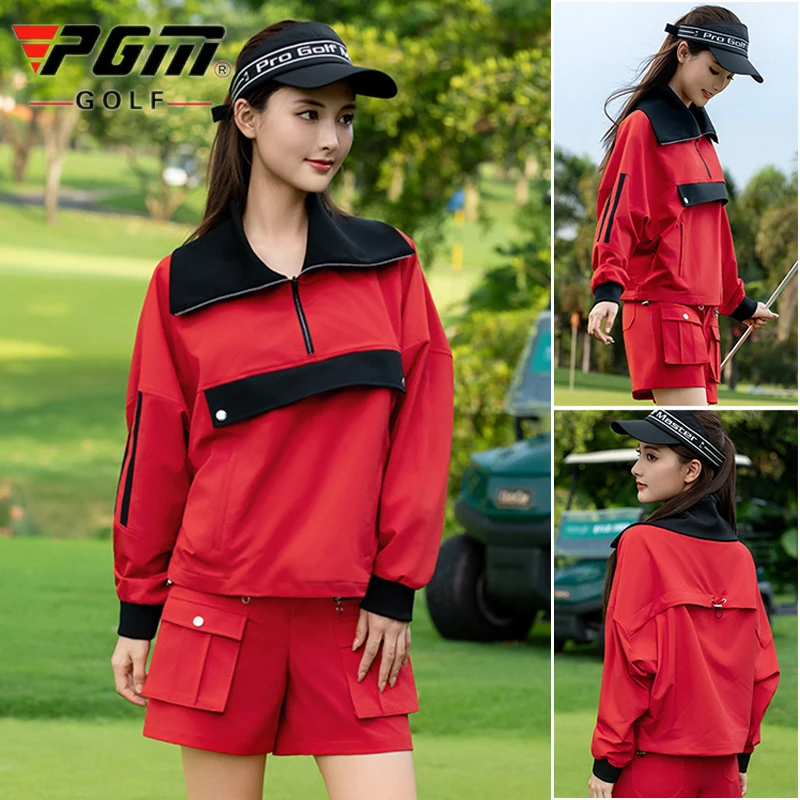 

Pgm женская зимняя толстовка для гольфа ветрозащитная теплая верхняя куртка свободные спортивные рубашки женские короткие брюки-карго с высокой талией для гольфа