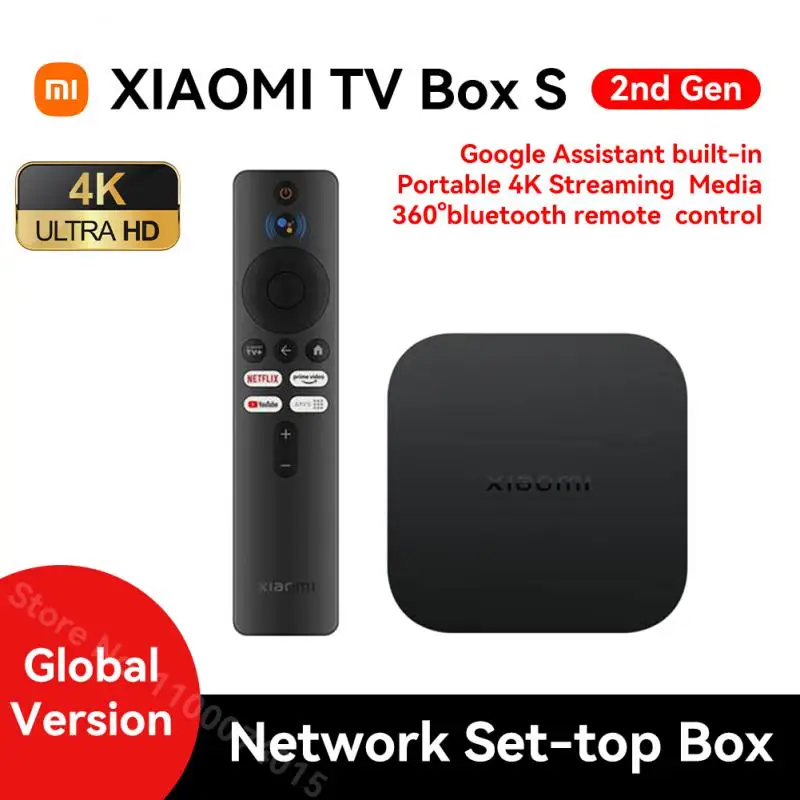 Global Version Xiaomi Mi TV Box 2nd Gen 4K Ultra HD Google TV 2GB 8GB Dolby Vision HDR10+ Google Assistant Smart Mi Box S Player