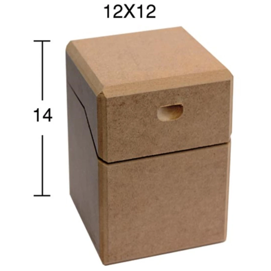 KU327 Small Z Cut Storage Container, Unpainted Mdf Box