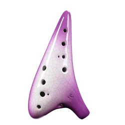 Purple Ceramics Ocarina 12 Holes Alto C Key AC Zelda Ocarina of Time with Accessories Professional Ocarinas Music Instrument
