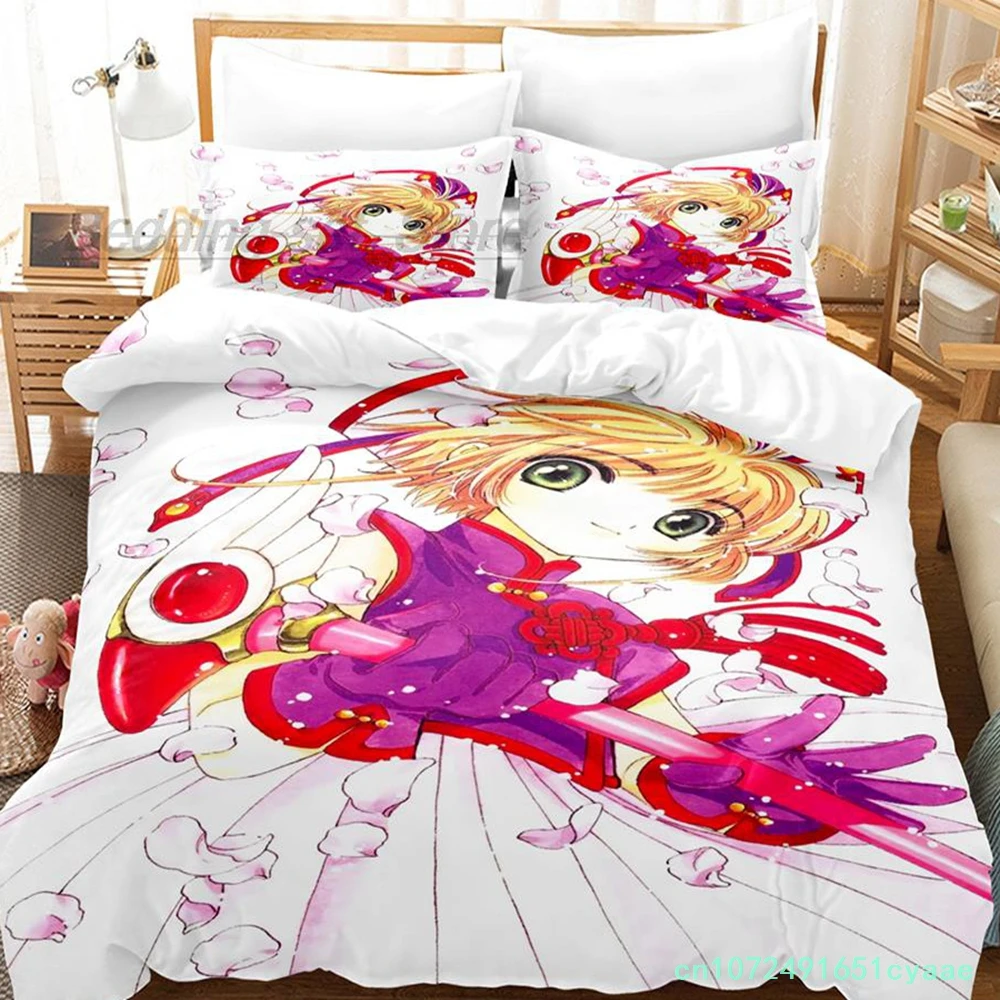 Cardcaptor Sakura Bedding Set Single Twin Full Queen King Size Bed Set Aldult Kid Bedroom Duvetcover Sets 3D Air Conditioning Is