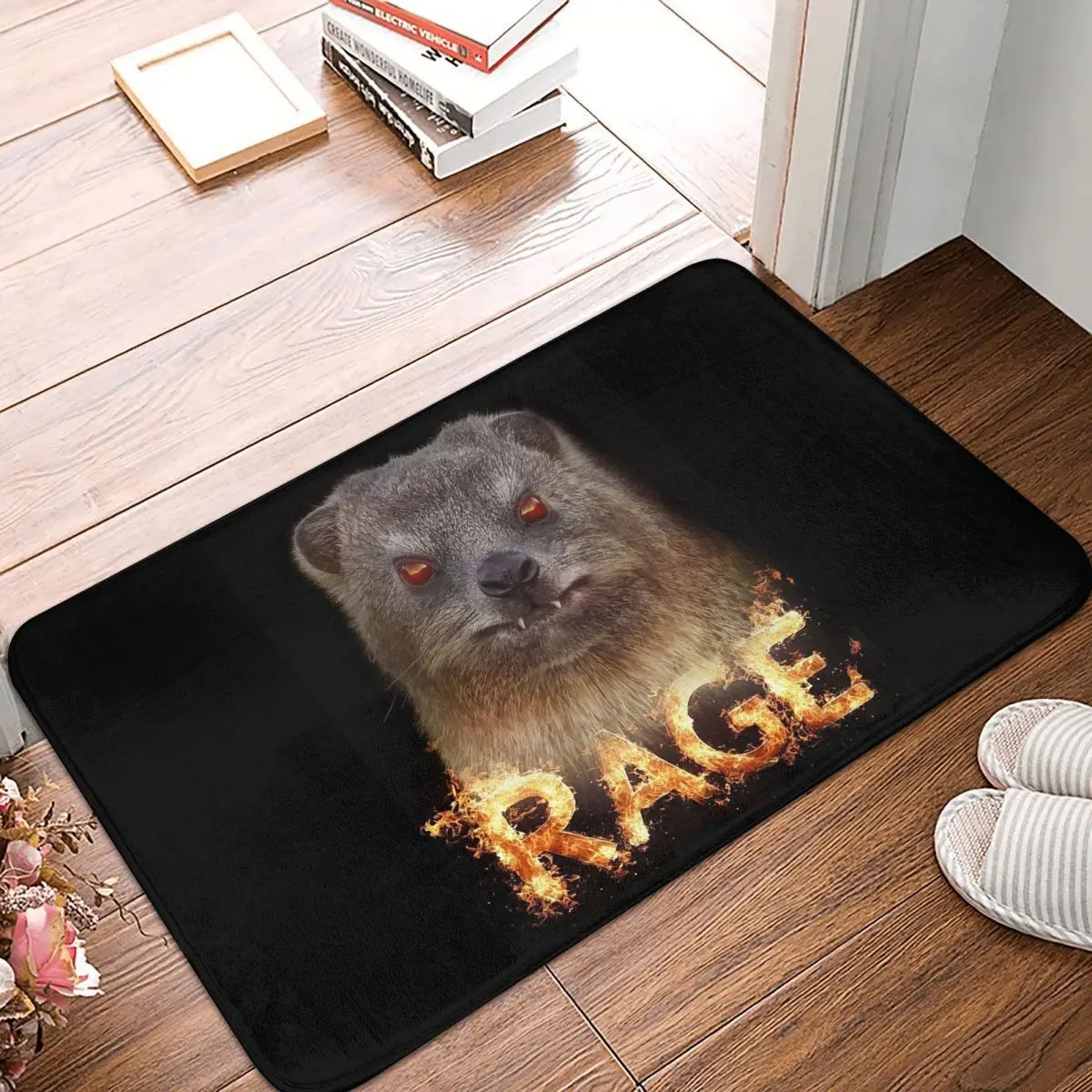 Rage Rock Hyrax In Flames Non-slip Doormat Floor Mat Cushion Carpet Rug for Kitchen Entrance Home Bedroom Footpad Mats