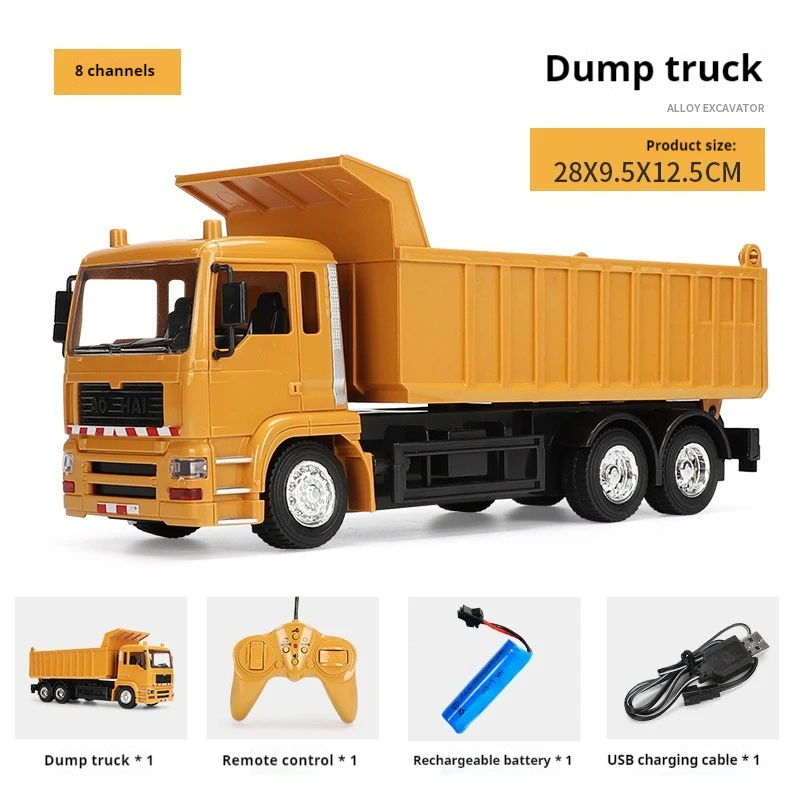 Hot Rc Car 1:24 High Speed Electric Dump Truck Remote Control Transport Car Children'S Toy Collection Christmas Birthday Gift