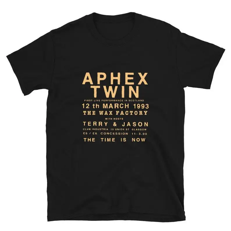 

Aphex Twin Flyer TShirt for UK Rave, Braindance, Rephlex Records and IDM music fans