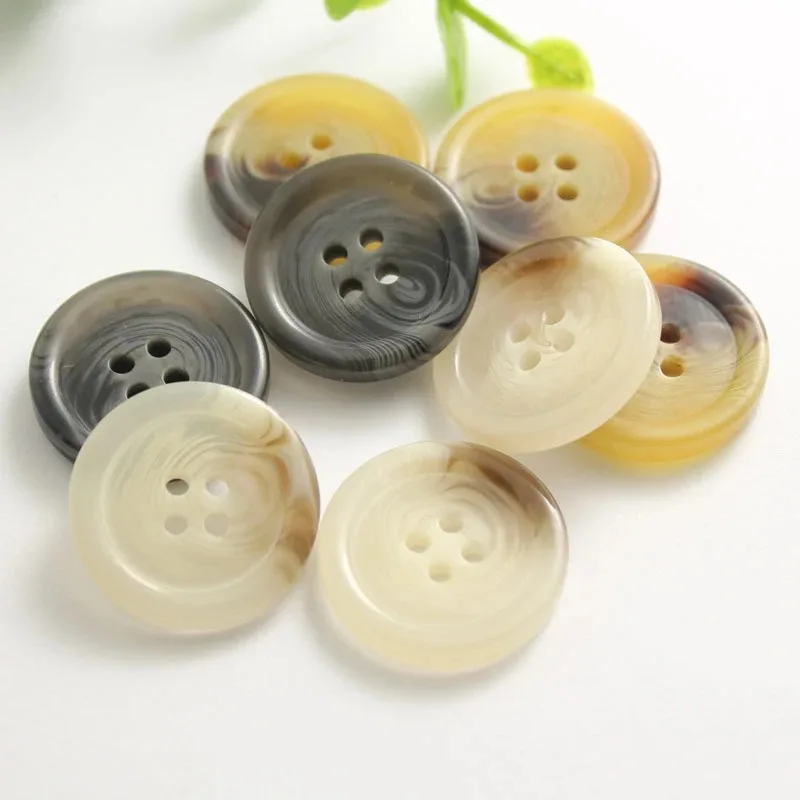 10PCS 11.5-30MM Resin 4 Holes Buttons Sewing Accessories Size Complete for Clothing Decorative Plastic Buttons Handmade DIY