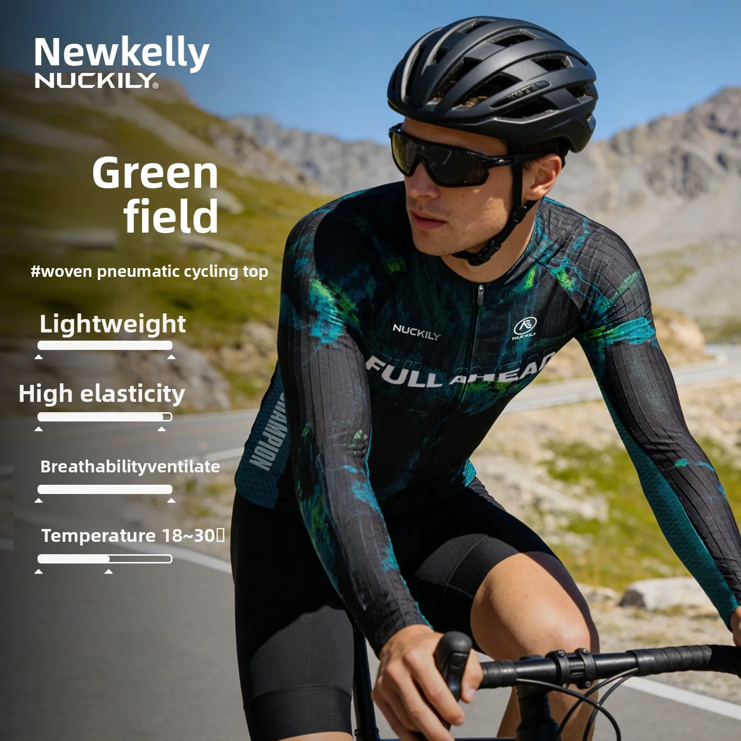NUCKILY Pneumatic woven bicycle cycling suit men's professional road bike spring and summer quick-drying long-sleeved