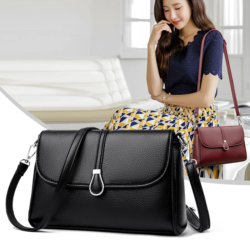 

Small Crossbody Bag for Women Flap Top Handle Bag PU Leather Solid Color Crossbody Purse Trendy Handbag for Work Travel wallet