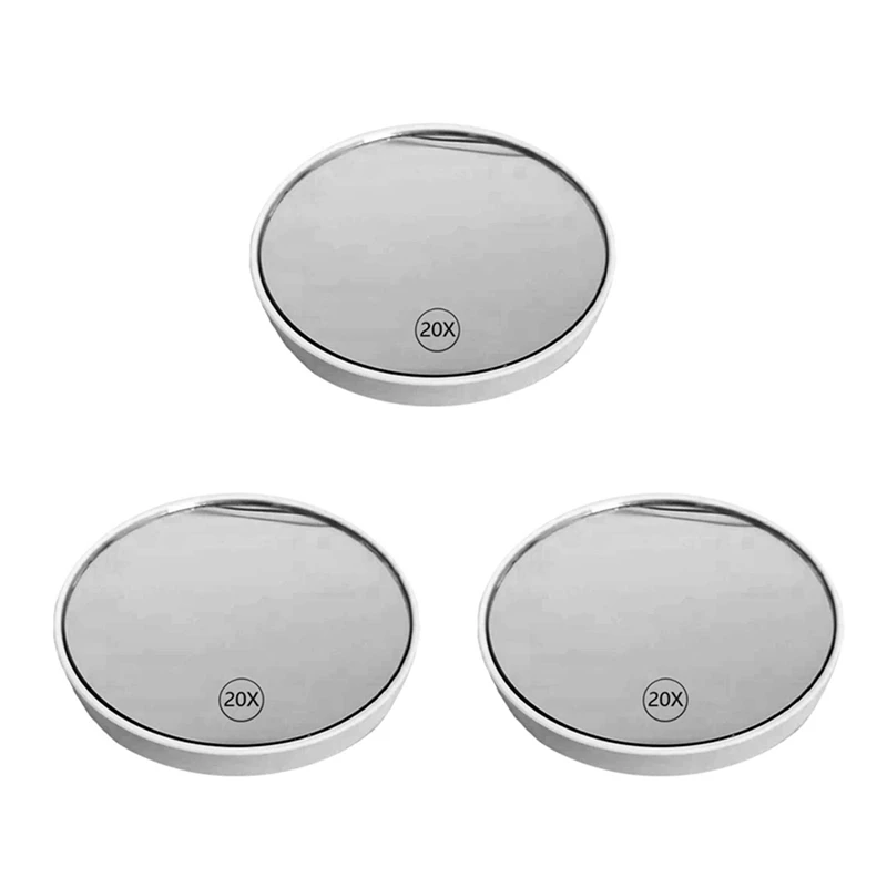 X17A 2025 НОВИНКА-3 шт. противотуманное увеличительное зеркало для макияжа на присоске косметическое зеркало 20X ручное увеличительное зеркало для макияжа с ручкой