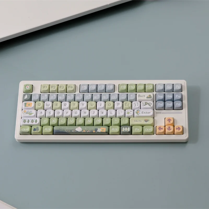 132 Keys Spring Letter Keycaps XOA MOA Profile PBT Keycap Dye Sublimation For MX Mechanical Game Keyboard Accessorie