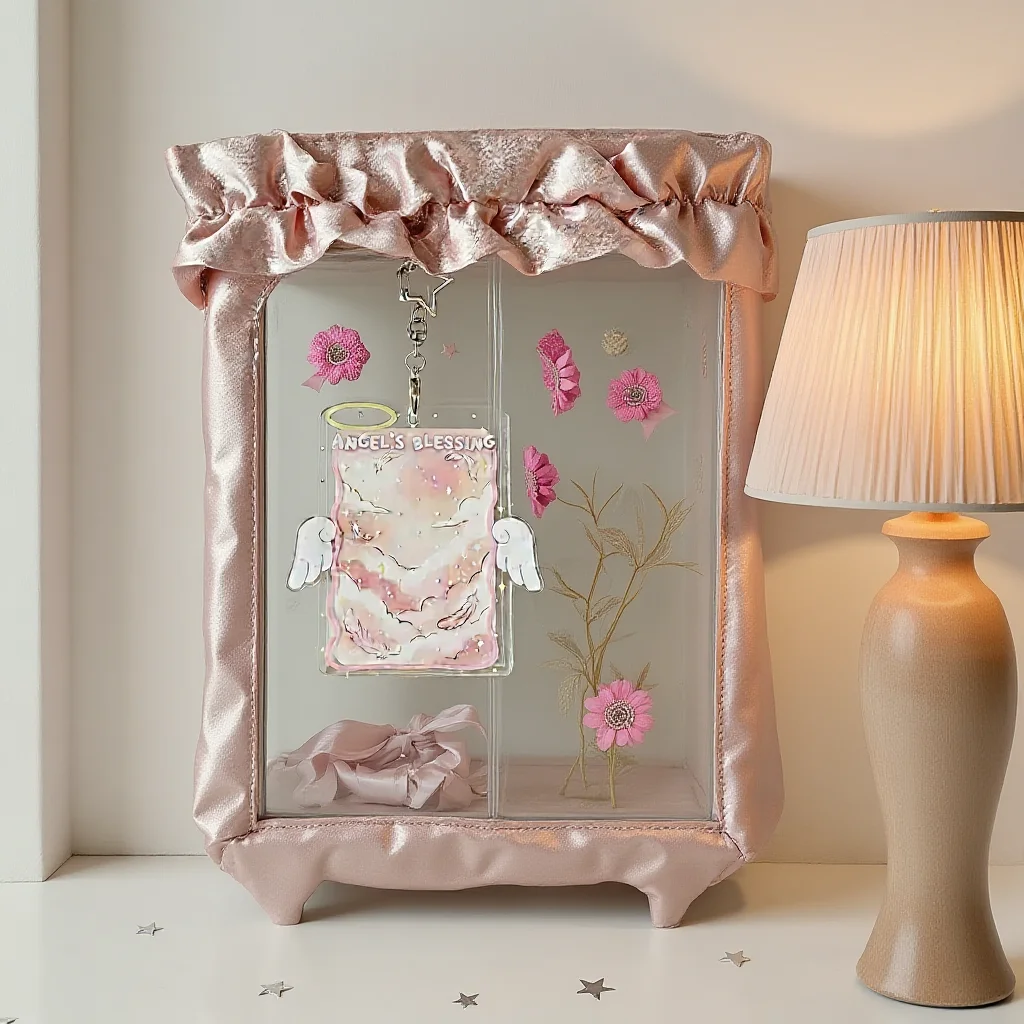K-Pop Card Display Holder Decorative Transparent Acrylic Card Holder Angel Wings Card Holder Korean-Style For Backpack Pendant