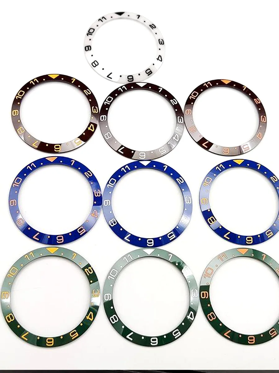 

Sloping 38mm*30.6mm Ceramic Bezel GMT and Diving watch Insert For 40mm Mens Watch Replace Watch Face Watch Bezel Inserts