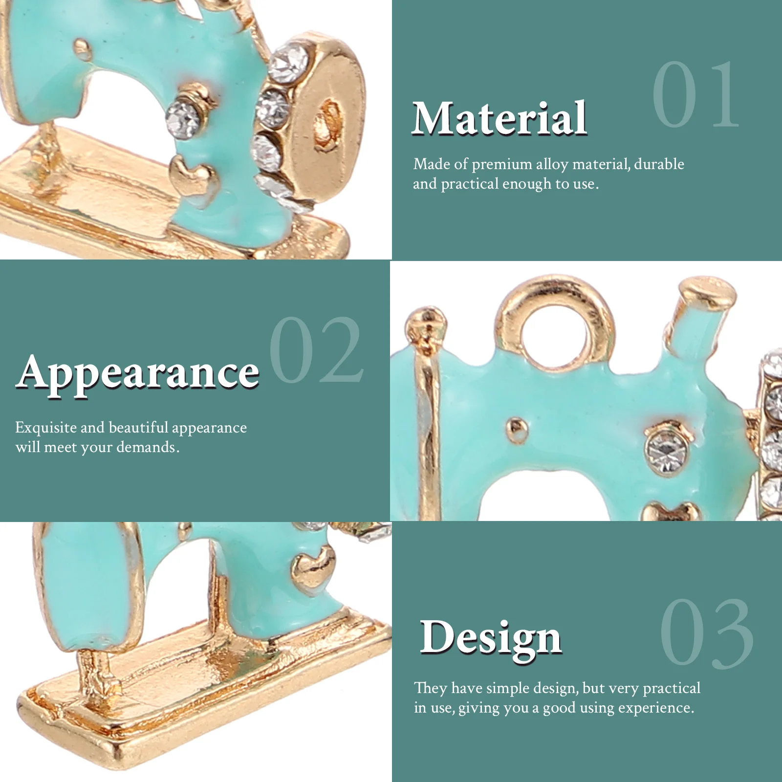 

10pcs Vintage Sewing Machine Pendants Retro Alloy DIY Jewelry Accessories Mini Decorative Keychain Charms Necklace